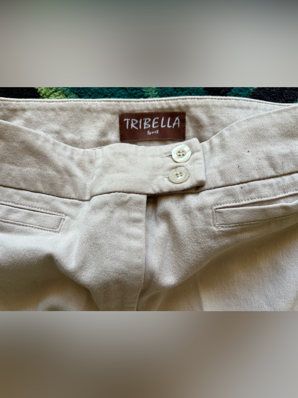 TRIBELLA. WOMENS KAKHI COTTON PANTS SIZE 8. STRAIGHT LEG. - Picture 3 of 5